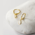 A36854 s925 sterling silver rhinestone teardrop sweet trendy earrings