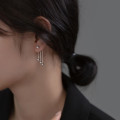 A36813 s925 sterling silver simple tassel unique earrings
