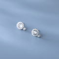 A35821 s925 sterling silver sparkling circle earrings
