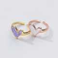 A39296 s925 sterling silver colorful heart sweet design ring