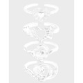 A41475 design hollowed heart adjustable sterling silver s925 ring