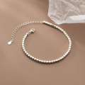 A34203 s925 sterling silver trendy simple square chic fashion bracelet