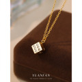 A43637 cubic zirconia s925 sterling silver trendy unique necklace