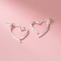 A45753 s925 sterling silver trendy sweet heart dainty heartshape bar stud earrings