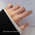 A38504 s925 sterling silver rhinestone stars unique cute trendy design ring
