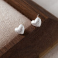 A44306 s925 sterling silver trendy sweet heart stud earrings