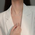 A33039 s925 sterling silver chic square necklace