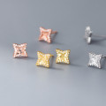 A46423 s925 sterling silver sweet rhinestone stars stud earrings