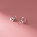 A42940 s925 silver trendy unique hollowed flower stud fashion dangle earrings