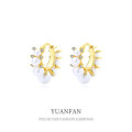 A38628 sterling silver fashion cubic zirconia earrings
