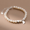 A40777 s925 sterling silver design heart pearl charm trendy elegant bracelet
