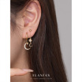 A43916 s925 sterling silver fringe stud cubic zirconia fashion trendy earrings