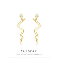 A41644 s925 sterling silver design serpent stud weave cubic zirconia string simple earrings