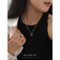 A43033 s925 sterling silver fashion black square unique pendant necklace