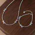 A44305 s925 silver dainty elegant simple statement butterfly necklace