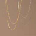 A34575 s925 sterling silver doublelayer boxchain necklace