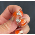 A33124 925 sterling silver simple bow silver earrings