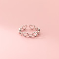 A36196 s925 sterling silver hollowed heart ring