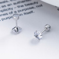 A43545 s925 sterling silver bead stud piercing earrings