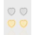 A42639 design simple ball heart stud sterling silver s925 earrings