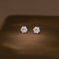 A45174 s925 sterling silver rhinestone snowflake stud christmas earrings