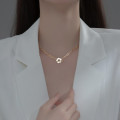 A45407 s925 silver elegant short flower thick chain bar choker necklace