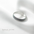 A32127 s925 sterling silver unique chic silver layered twist ring