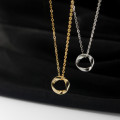 A36938 s925 sterling silver circle necklace
