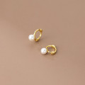 A35783 s925 sterling silver fashion simple pearl tiny earrings