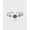 A38642 design quality glazed rose s925 sterling silver adjustable ring