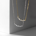 A36734 s925 sterling silver rhinestone unique irregular necklace