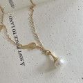 A45401 sterling silver pearl simple elegant necklace