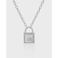 A38647 design quality geometric number square s925 sterling silver necklace