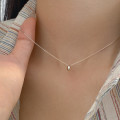 A42704 s925 sterling silver minimalist oval necklace