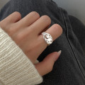 A38458 s925 sterling silver moon stars hollowed trendy design ring