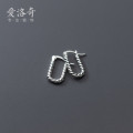 A33192 s925 sterling silver unique simple twist square geometric chic sweet earrings