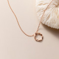 A32423 s925 sterling silver circle necklace