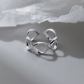 A42224 s925 sterling silver braided wrap hollowed simple design ring