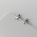 A36867 s925 sterling silver simple rhinestone asymmetric earrings