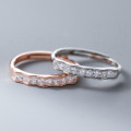 A40889 s925 sterling silver rhinestone weave unique simple ring