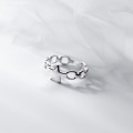 A36322 s925 sterling silver chain star adjustable ring