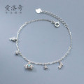 A33351 s925 sterling silver simple rhinestone stars charm bracelet
