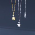 A45808 s925 silver trendy sweet dainty rhinestone stars necklace