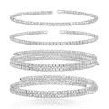 A44235 fashion geometric rhombic s925 sterling silver elegant multilayer bracelet