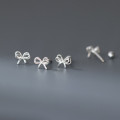 A44876 s925 sterling silver fashion double layered butterfly stud earrings