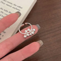 A41708 sterling silver bead simple fashion adjustable ring