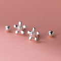 A40687 s925 sterling silver trendy flower artificial pearl stud design earrings
