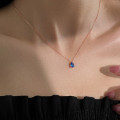 A43435 s925 silver rhinestone teardrop rose gold elegant necklace