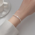 A36950 s925 sterling silver smilingface pearl thai silver vintage charm bracelet