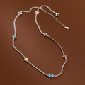 A37199 s925 sterling silver colorful necklace
